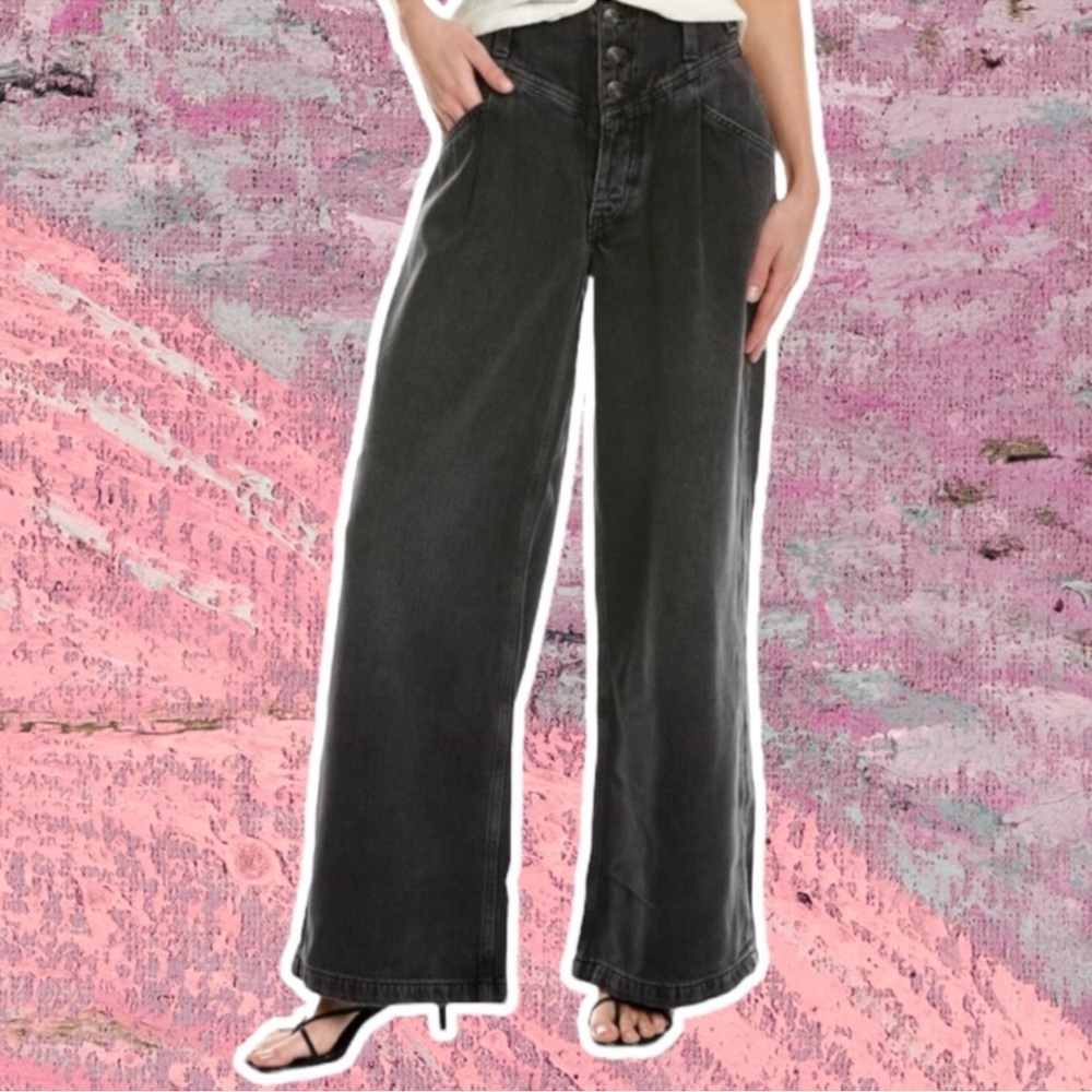 Free People super sweeper wide leg jeans m
